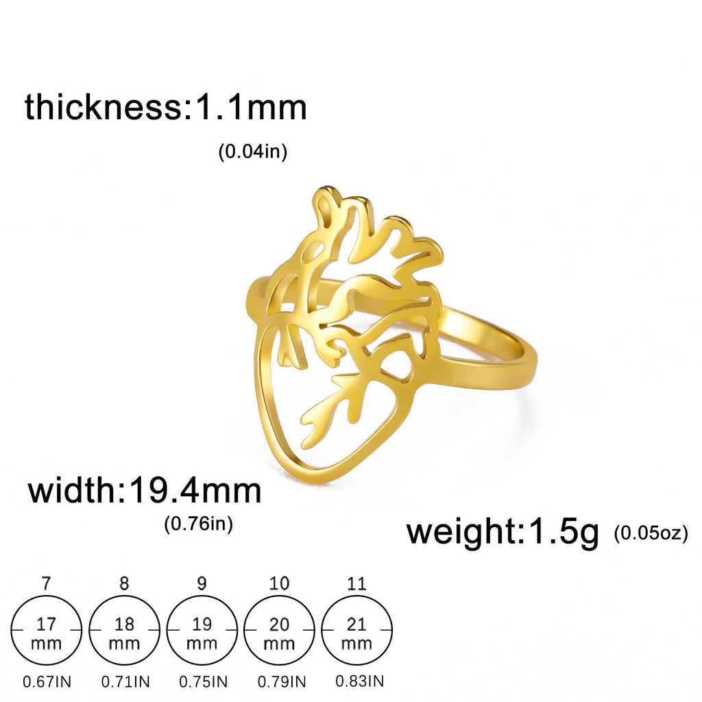 Hollow Brain-Shaped Titanium Steel Ring | Unisex Statement Piece