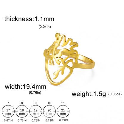 Hollow Brain-Shaped Titanium Steel Ring | Unisex Statement Piece