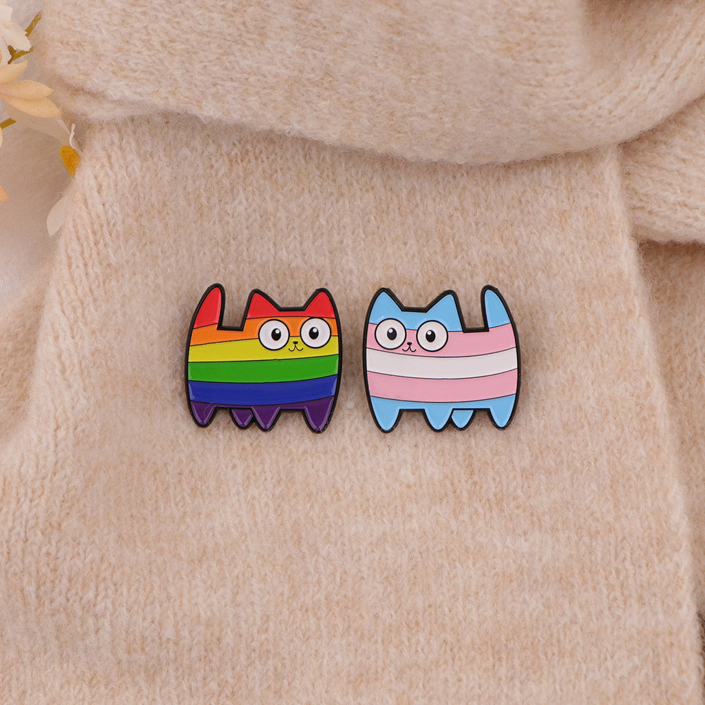 Cute Cartoon Cat Brooch | Zinc Alloy Unisex Memorial