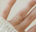 Mountain-Shaped Copper Ring | Creative Women's Statement Band