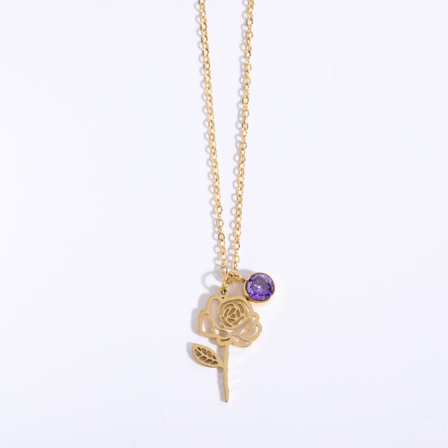 Zircon Birth Flower Pendant Bracelet | Vintage Style