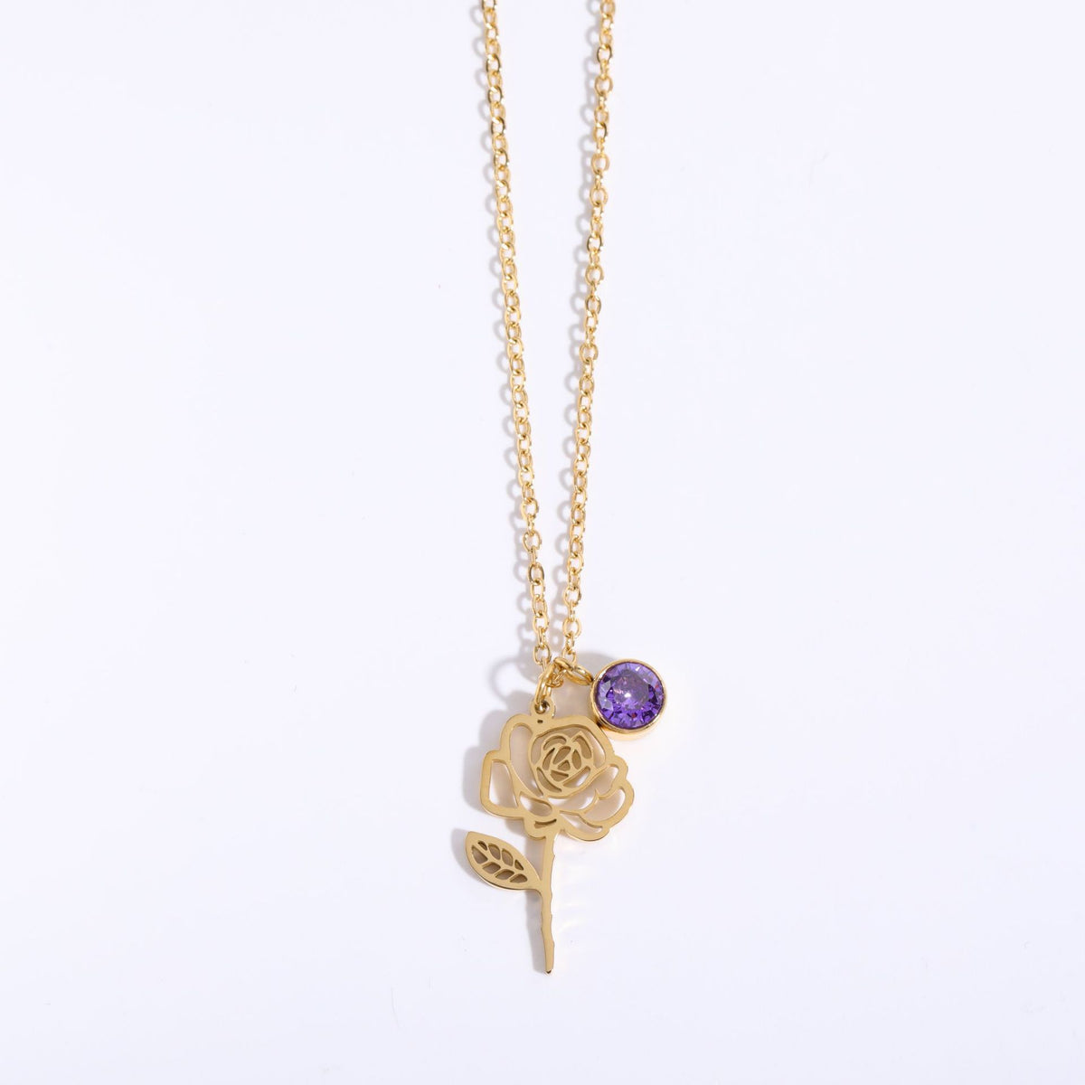 Zircon Birth Flower Pendant Bracelet | Vintage Style