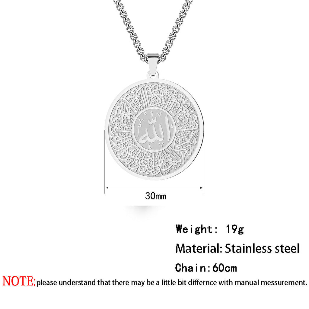 Men's Calligraphy Script Pendant Necklace