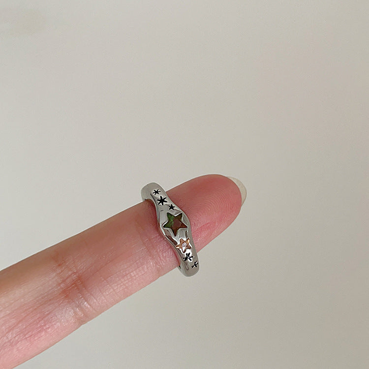 Heart-Shaped Zircon Ring | Real Gold Plated Alloy Oval Star