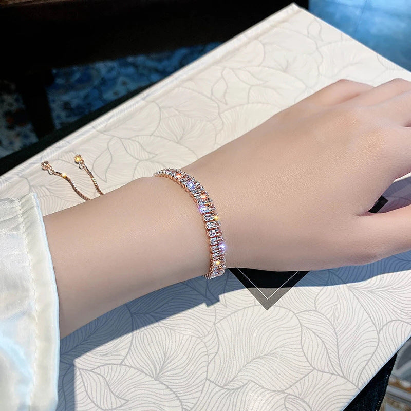 Adjustable Rhinestone Bracelet for Women | Shiny Fashion Design