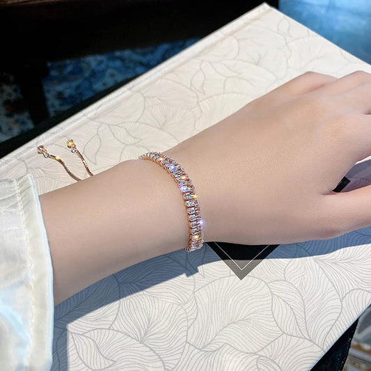 Adjustable Rhinestone Bracelet for Women | Shiny Fashion Design