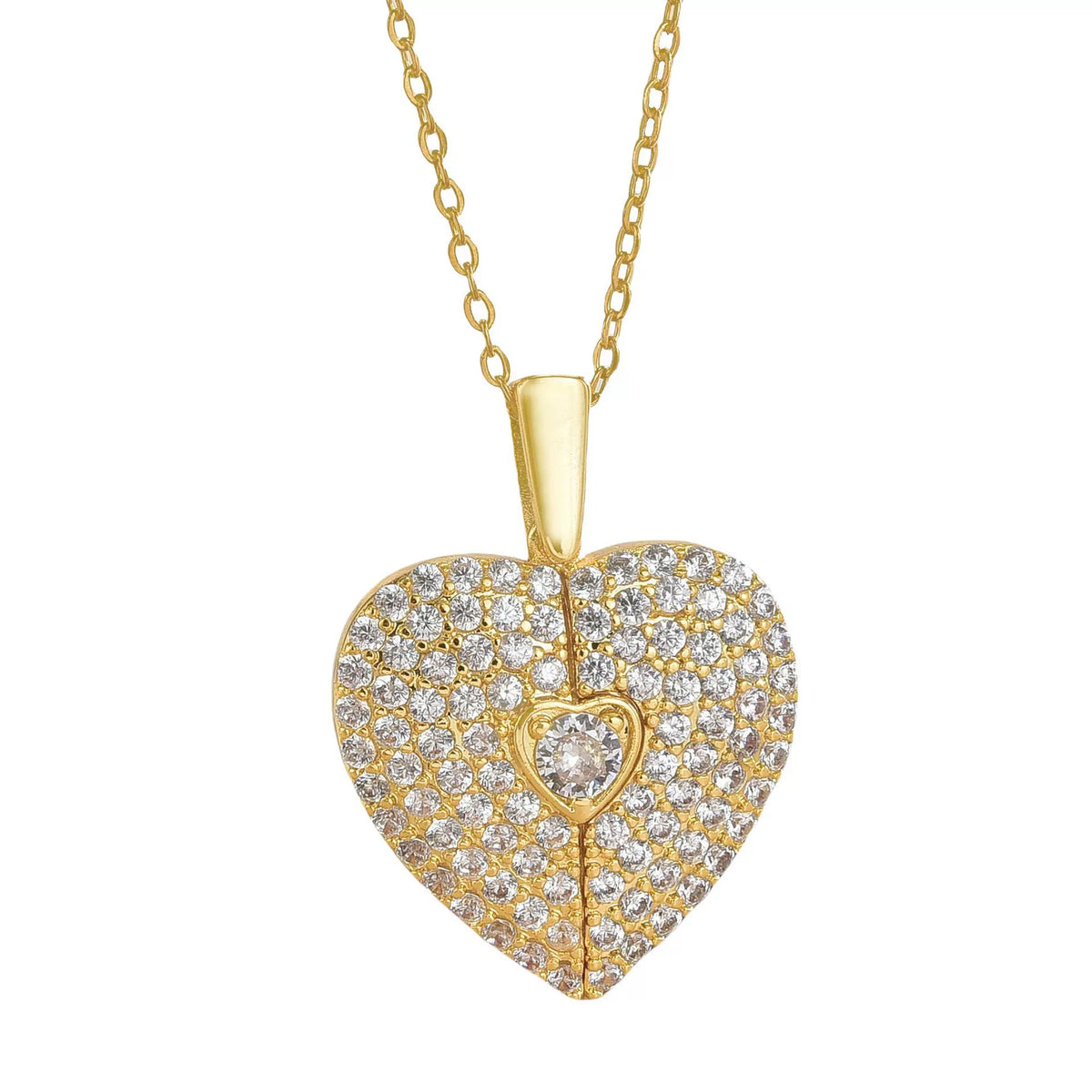 Opening Heart with Wings Pendant Necklace for Women
