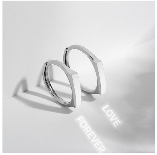S925 Sterling Silver Hidden Love Pattern Ring | Couple Surprise Ring