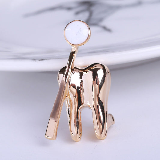 Medical Teeth Brooch | Alloy Korean Diamond 31x16mm