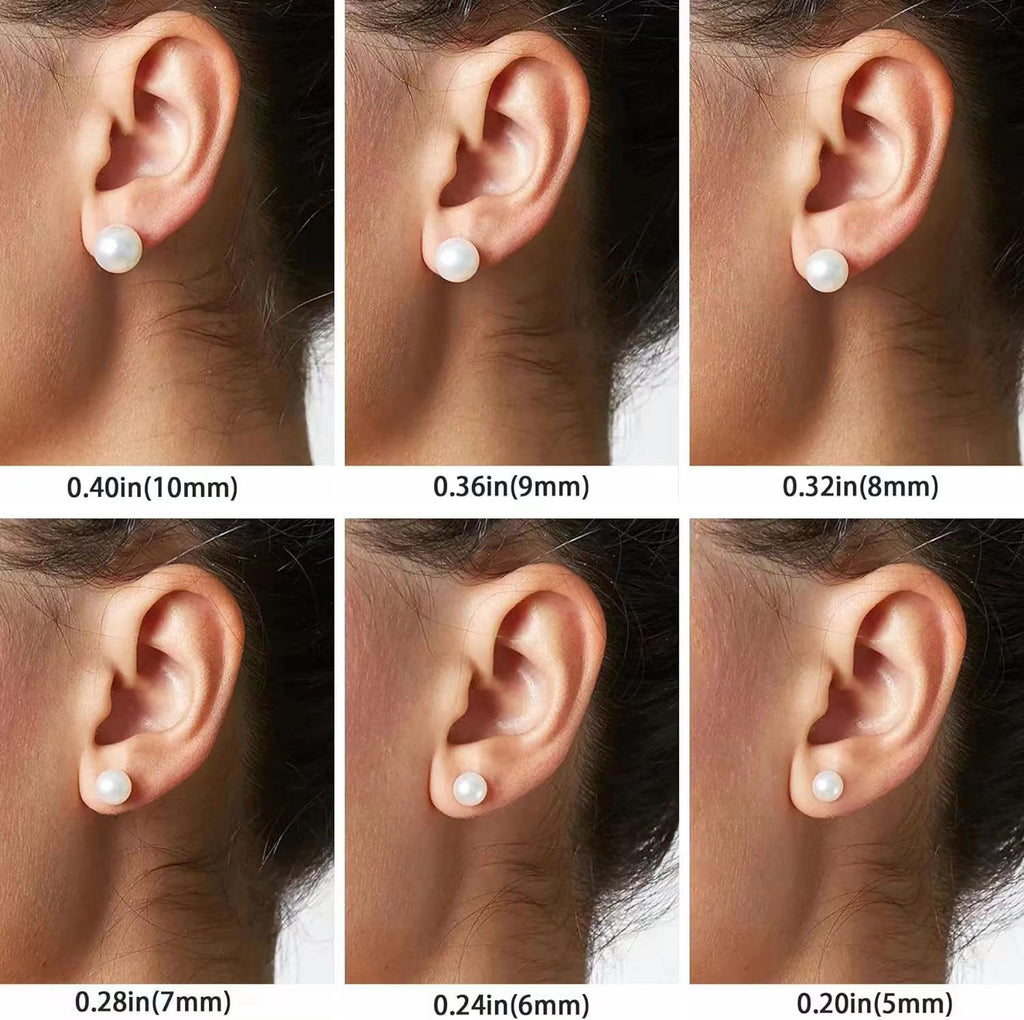 S925 Silver Freshwater Pearl Ear Studs | Gold Silver Anti-Allergy