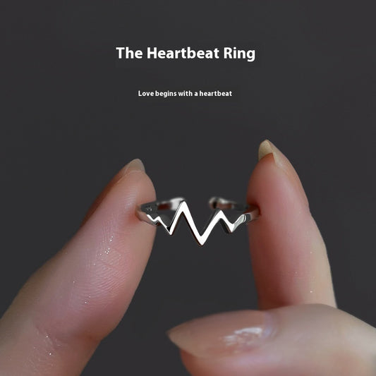 Heartbeat ECG Open Ring | Copper Unisex Statement Ring