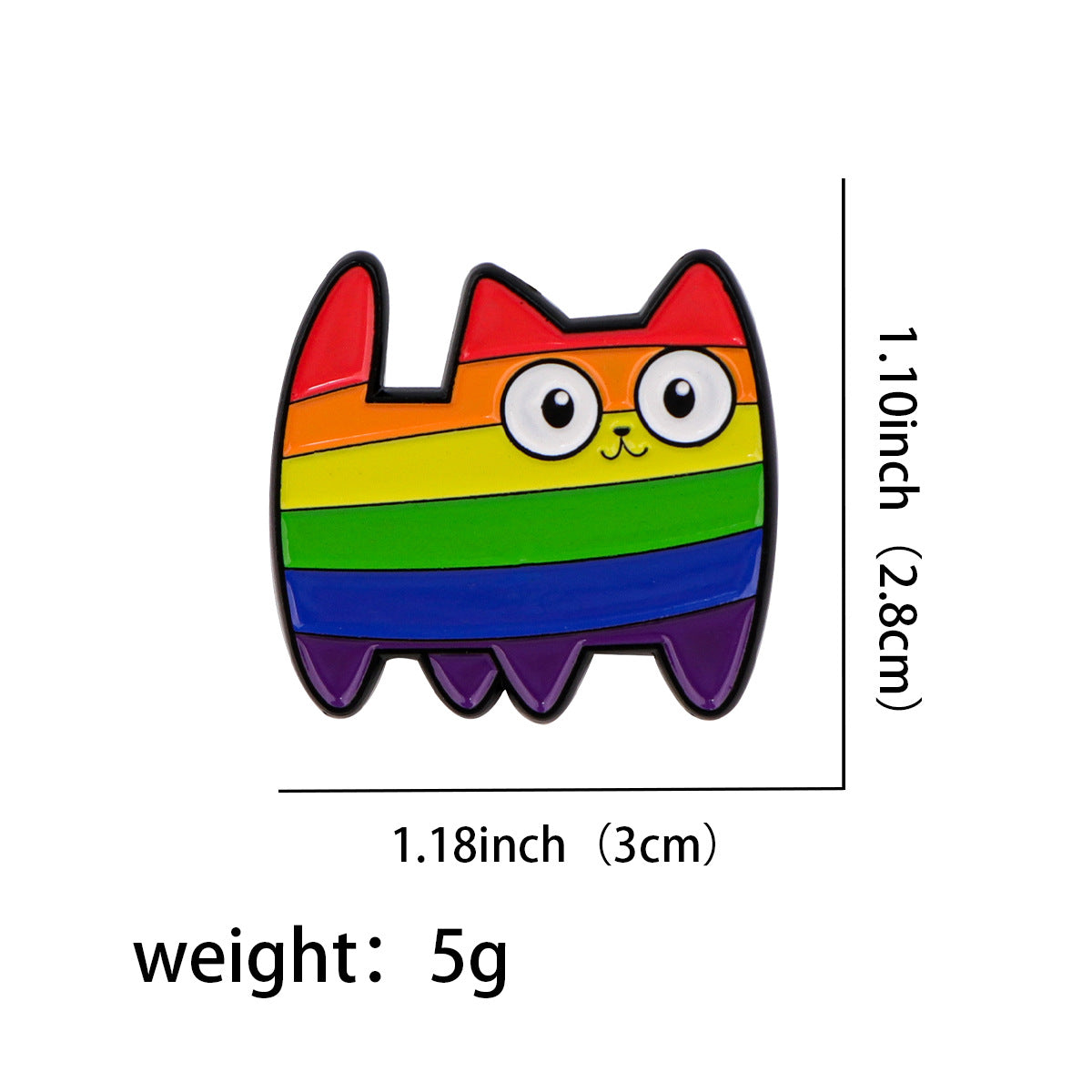 Cute Cartoon Cat Brooch | Zinc Alloy Unisex Memorial