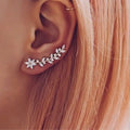 Full Diamond Flower Earrings | Copper Korean Style Gold Rose Gold Silver