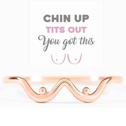 Inspirational Ring with Greeting Card | Gold Silver