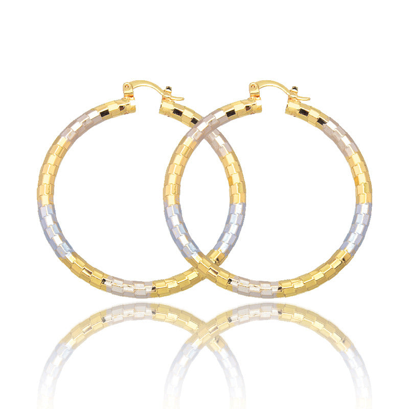 Simple Gold Metal Hoop Earrings | Alloy Personality Unisex
