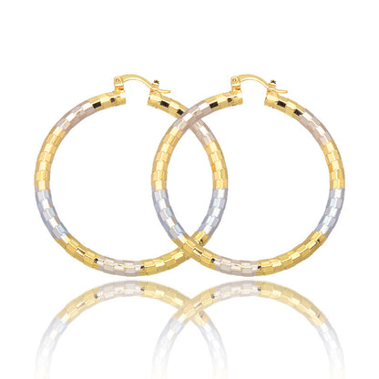 Simple Gold Metal Hoop Earrings | Alloy Personality Unisex