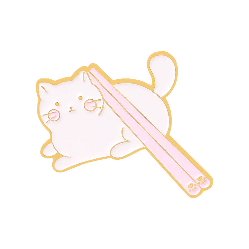 Kitty Bowl Cat Brooch | Alloy Electroplated Personality 5 Styles