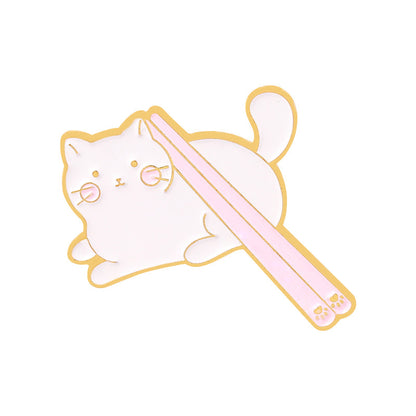 Kitty Bowl Cat Brooch | Alloy Electroplated Personality 5 Styles