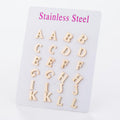 Stainless Steel Letter Stud Earrings | Electroplated Individually Packed