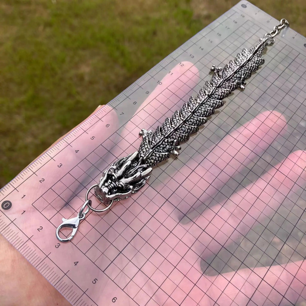 Punk Centipede Link Stainless Steel Bracelet