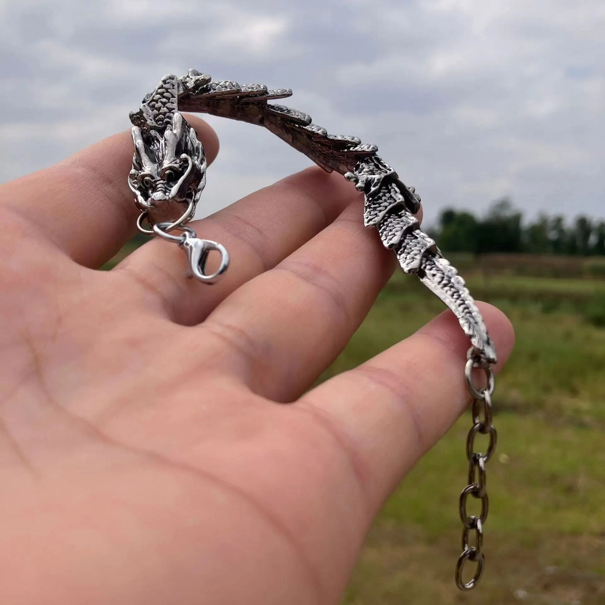 Punk Centipede Link Stainless Steel Bracelet