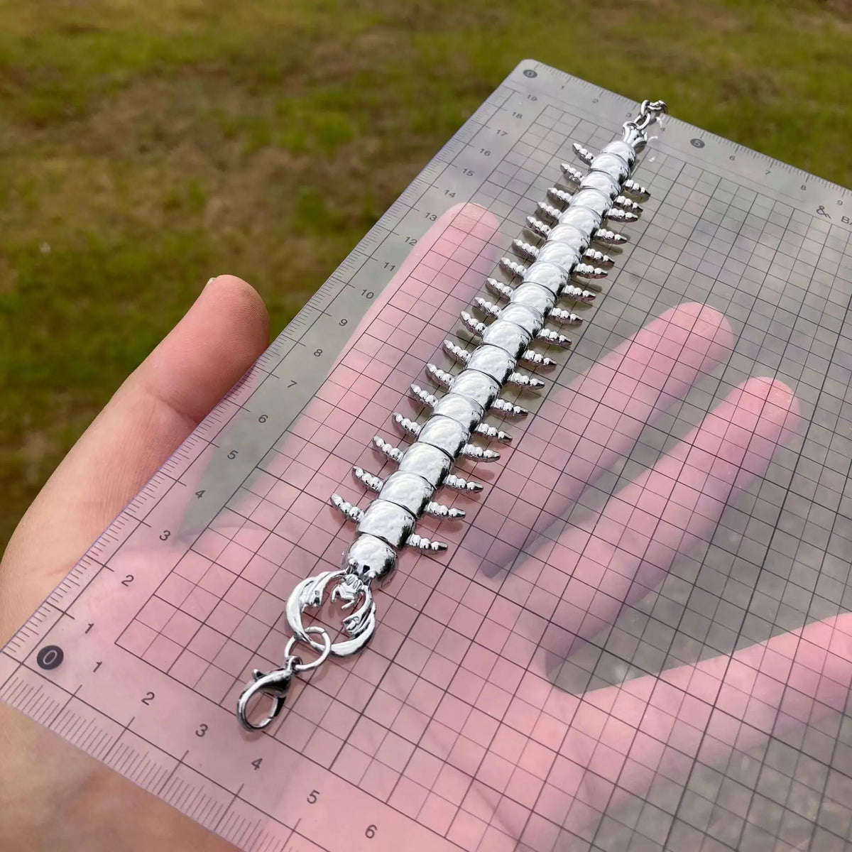 Punk Centipede Link Stainless Steel Bracelet