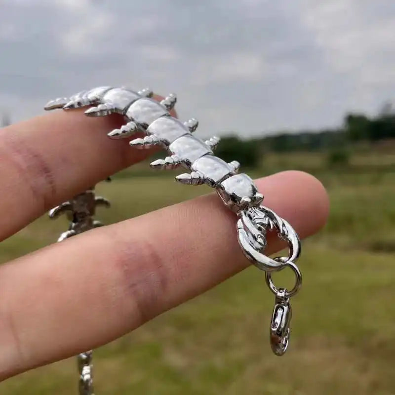Punk Centipede Link Stainless Steel Bracelet