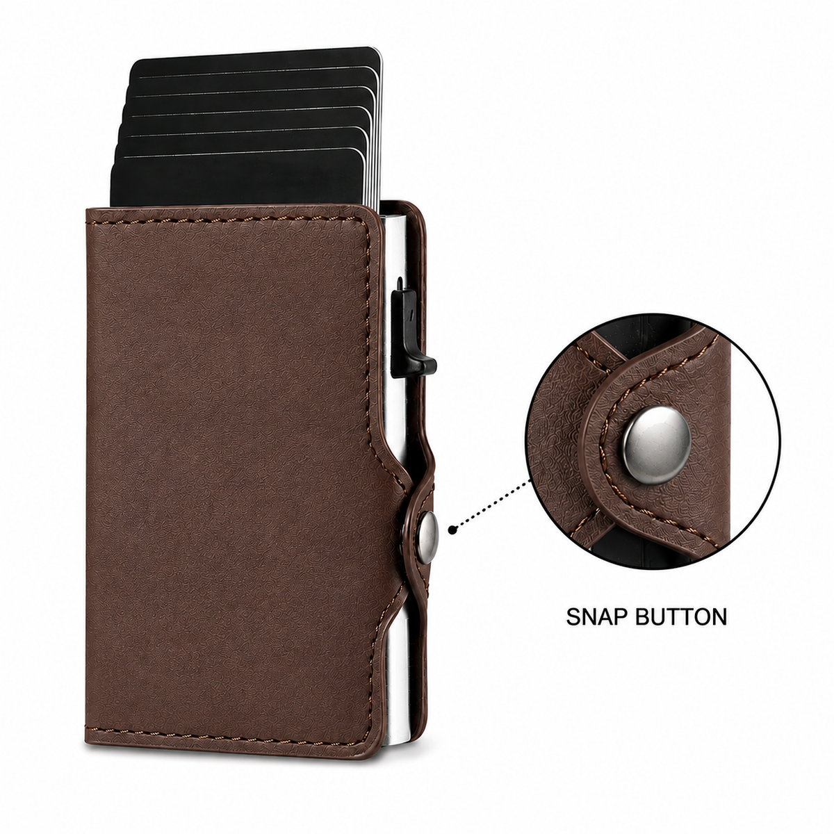 RFID Blocking Metal Pop-Up Card Holder Wallet
