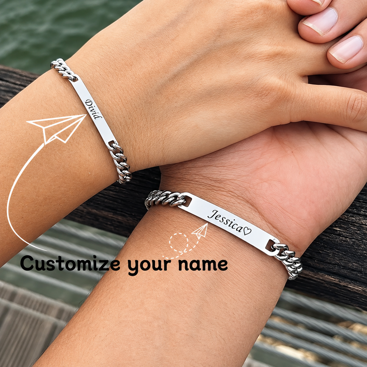 Custom Engravable Couple Bracelet Set 2