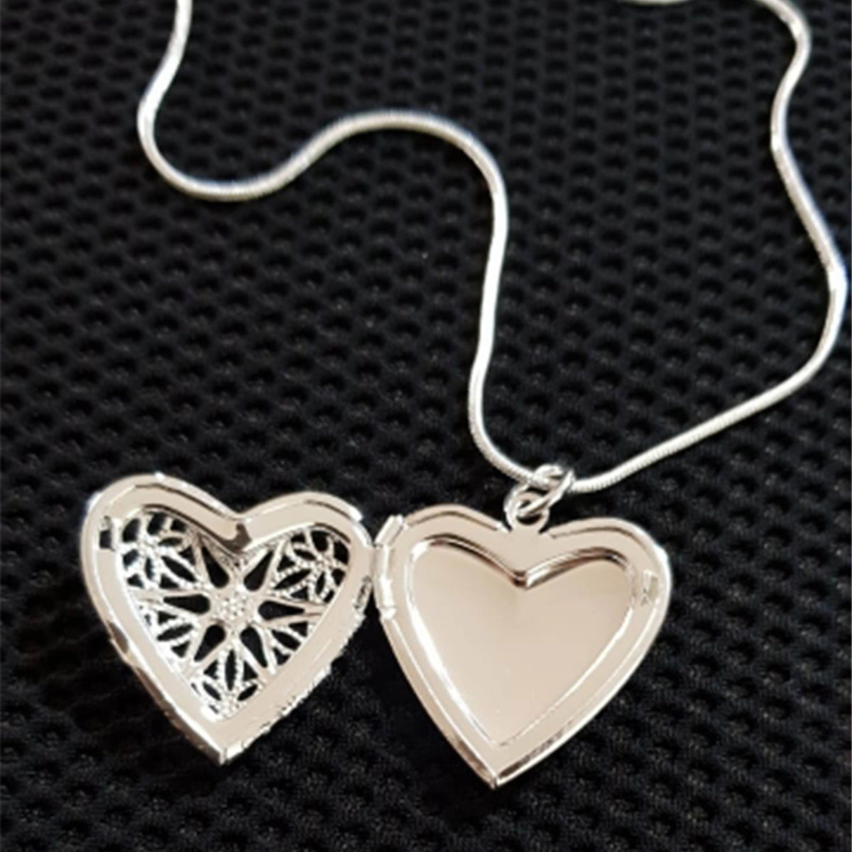 925 Sterling Silver Photo Frame Pendant Necklace for Women
