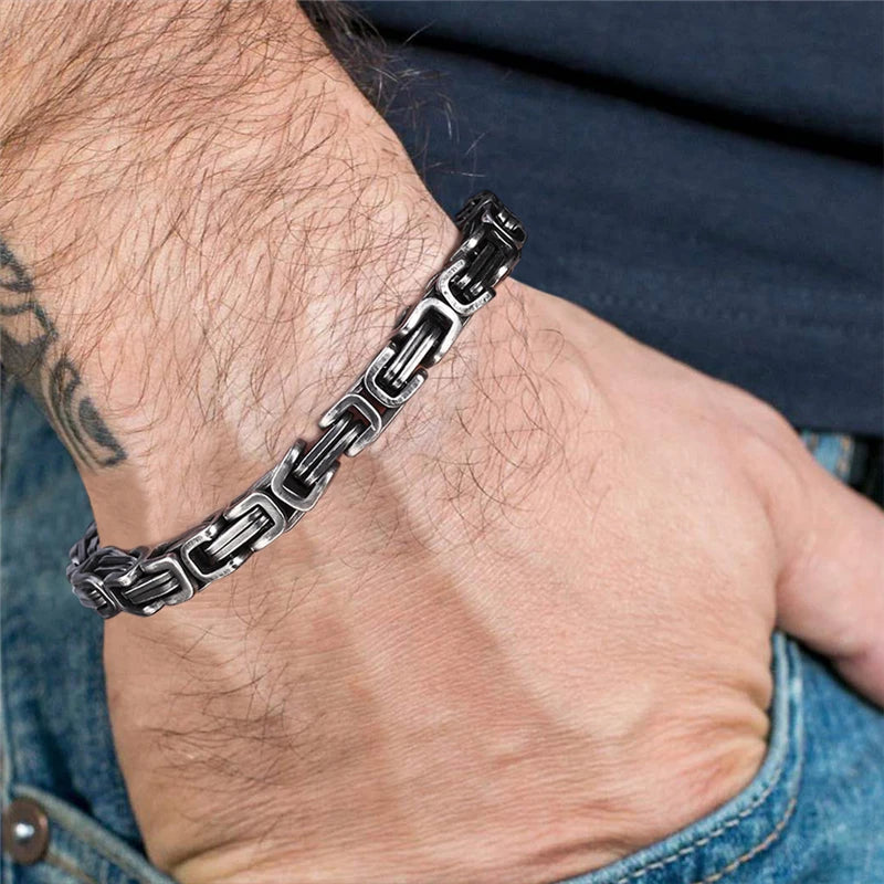 Men's Vintage Stainless Steel Link Chain Bracelet