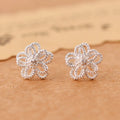 925 Sterling Silver Flower Stud Earrings for Women