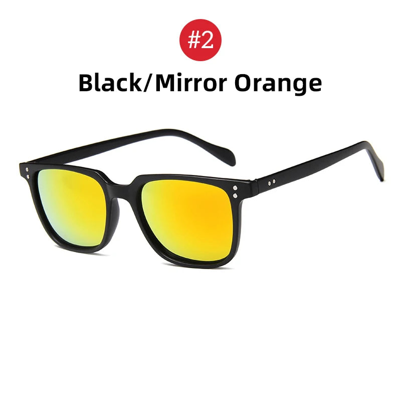 Men's Retro Square Polycarbonate Sunglasses