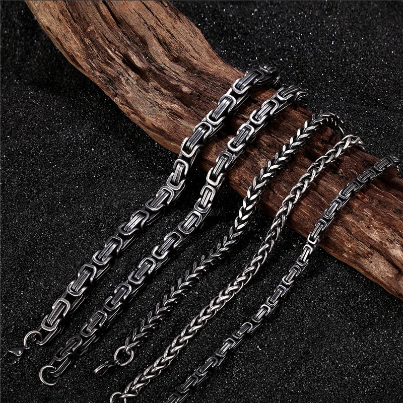 Men's Vintage Stainless Steel Link Chain Bracelet