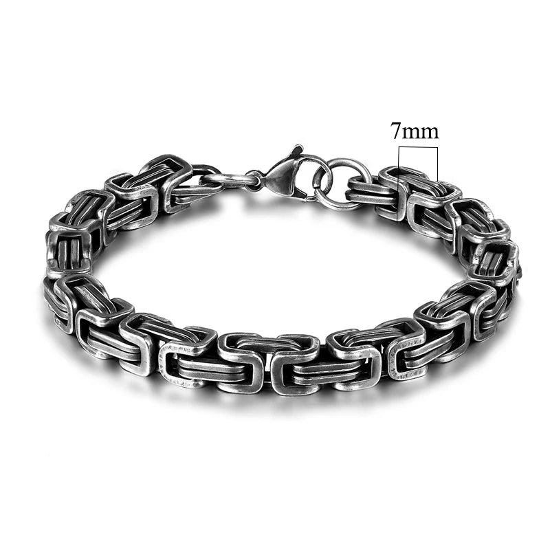 Men's Vintage Stainless Steel Link Chain Bracelet