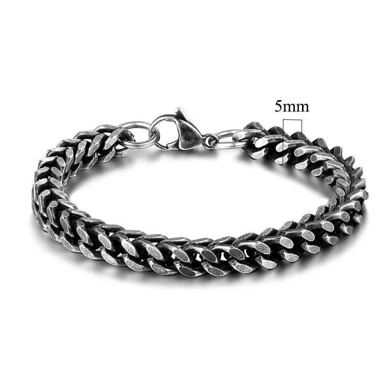 Men's Vintage Stainless Steel Link Chain Bracelet