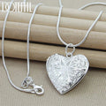 925 Sterling Silver Photo Frame Pendant Necklace for Women