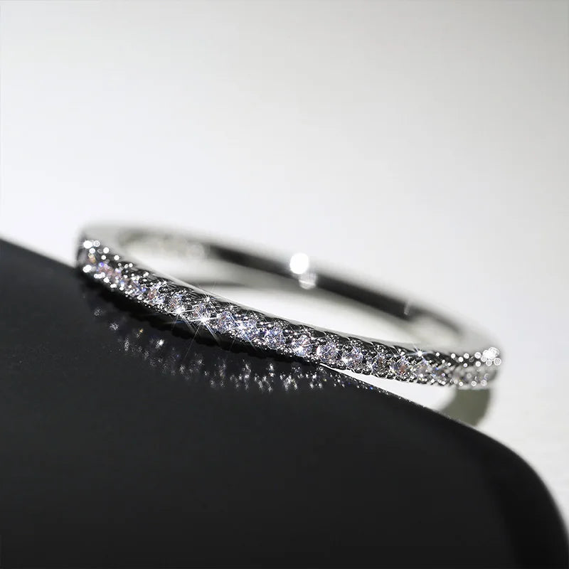 Minimalist Thin Cubic Zirconia Ring for Women