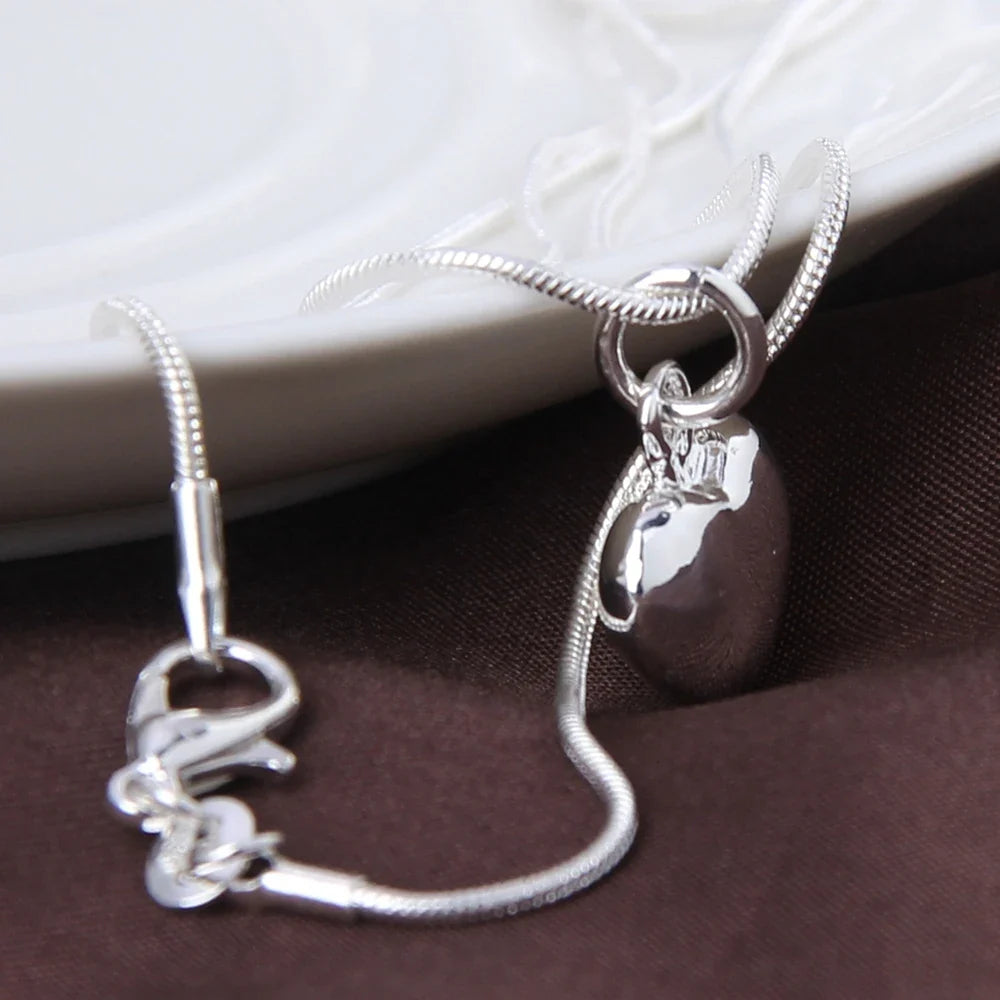 Sterling Silver Small Heart Pendant Necklace for Women