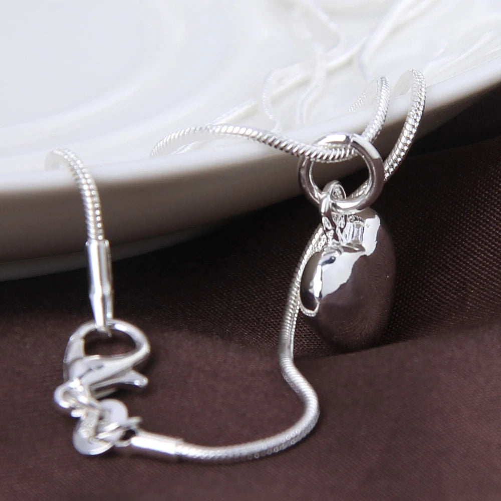 Sterling Silver Small Heart Pendant Necklace for Women