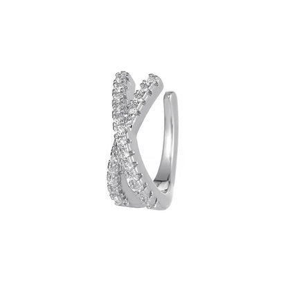 Zircon Cross Geometric Ear Cuff Clip for Women — No Piercing