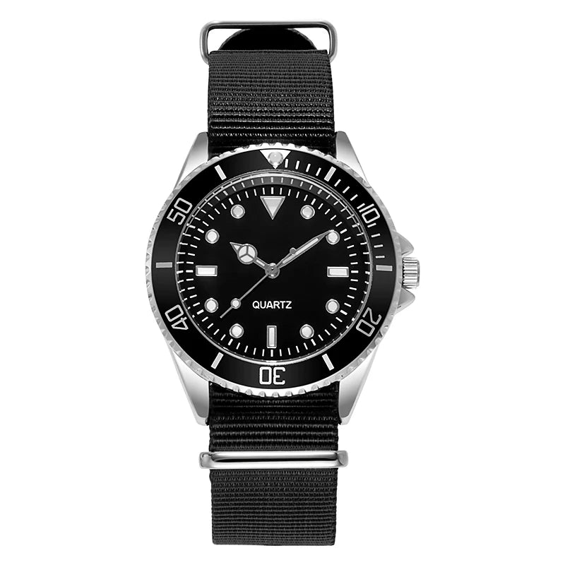 Diver-Inspired Quartz Watch with Nylon Strap
