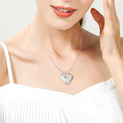 925 Sterling Silver Photo Frame Pendant Necklace for Women
