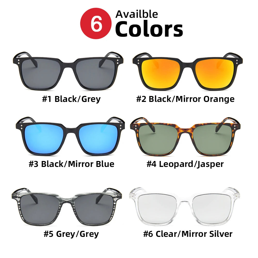 Men's Retro Square Polycarbonate Sunglasses