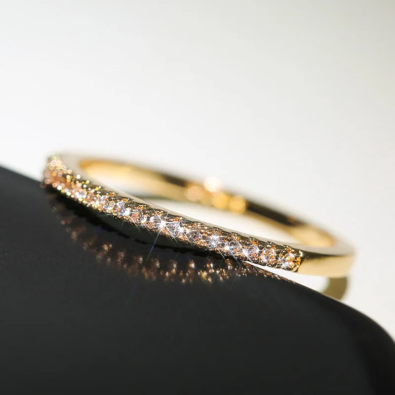 Minimalist Thin Cubic Zirconia Ring for Women