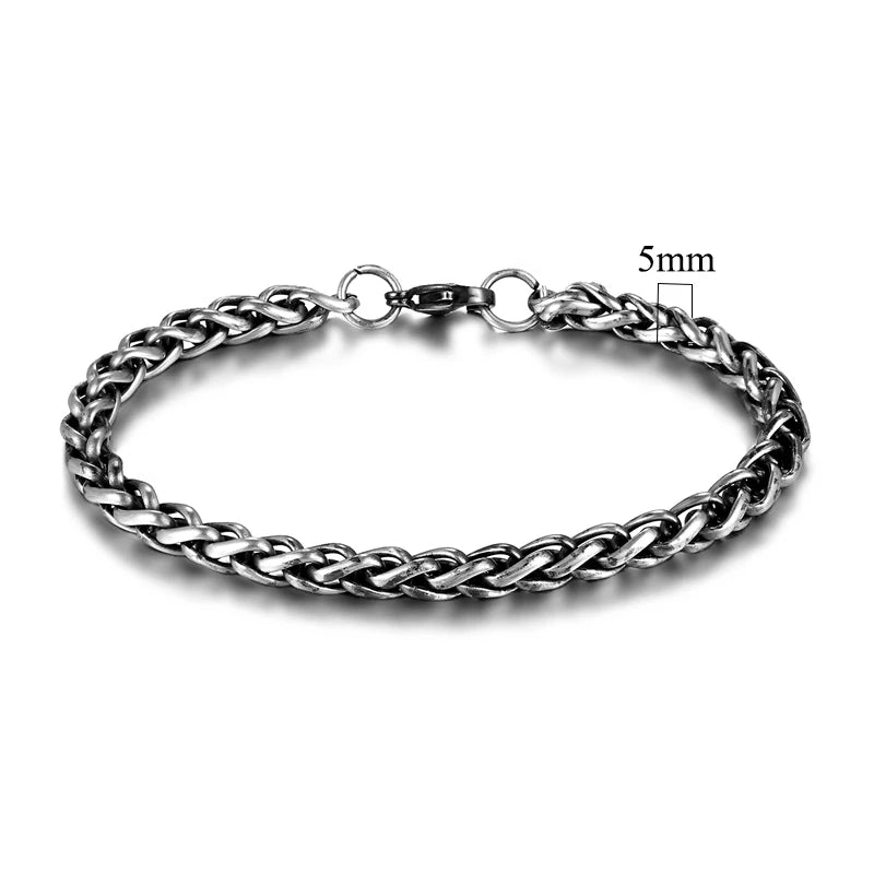 Men's Vintage Stainless Steel Link Chain Bracelet