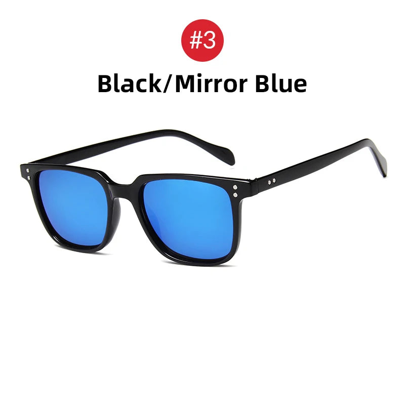 Men's Retro Square Polycarbonate Sunglasses