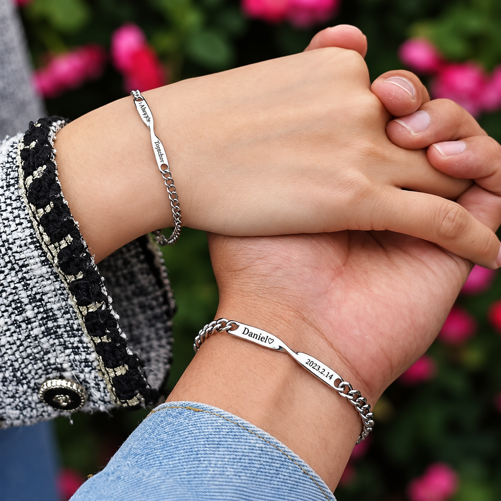 Mobius Custom Engraved Couple Bracelet Set 2