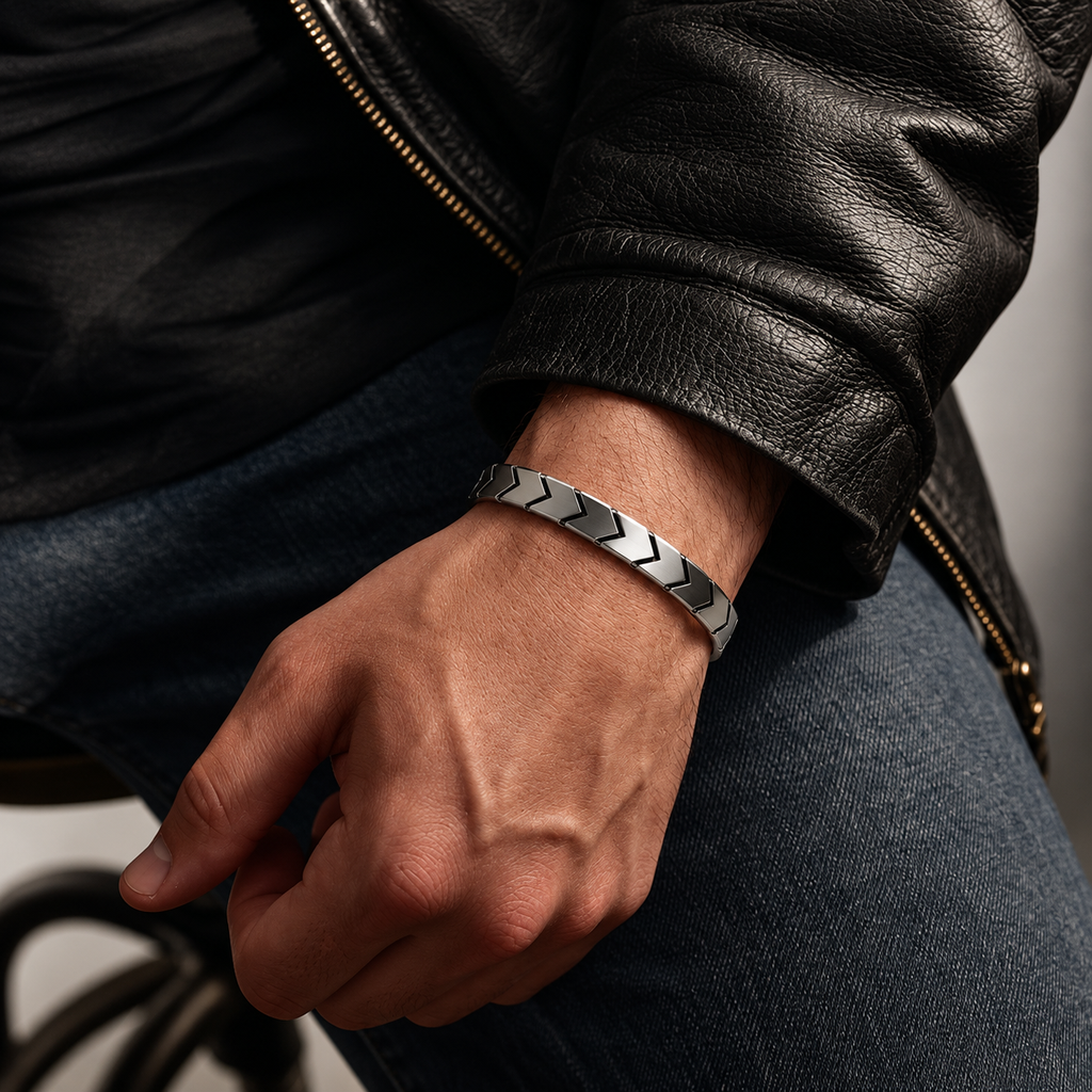 Men’s Silver Stainless Steel Cuff Bracelet