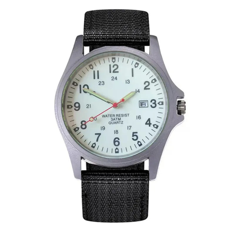 Men's Arabic Dial Quartz Watch with Silicone Strap